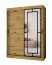 Armoire / Couleur : Chêne artisan / 5 compartiments / 2 tringles / Finition haut de gamme / 150 x 62 x 200 cm / Armoire à portes coulissantes / Porte miroir décorative
