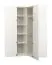 Armoire d’angle Aenna 06 | LED intégrée | Blanc/Gris | 2 penderies | 6 compartiments | Poignées chêne | 202,5 x 108,5 x 111 cm
