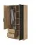 Armoire avec miroir Leeds 16, Couleur : Chêne Artisan - Dimensions : 200 x 105 x 51 cm (H x L x P)