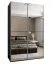 Armoire / Armoire à portes coulissantes | 245,5 x 160 x 64 cm | Fermeture en douceur | 2 tringles à vêtements | 11 compartiments | Couleur : noir | 2 portes coulissantes | Miroir