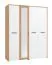 Chambre à coucher complète - Ensemble A Brus, 4 pièces, Couleur : Chêne Artisan / Blanc, un lit double, deux tables de nuit, une armoire et une commode