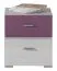 Chambre d'adolescents - Table de chevet "Emilian" 17, pin blanchi / violet - Dimensions : 39 x 35 x 37,50 cm (H x L x P)
