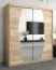 Armoire à portes coulissantes / Penderie Calvitero 04 avec miroir, Couleur : Chêne de Sonoma - Dimensions : 200 x 180 x 62 cm ( H x L x P)