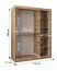150 cm de large Armoire à portes coulissantes avec 2 portes | 5 casiers | 2 tringles à vêtements | Couleur: Noir Abbildung