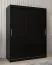 150 cm de large Armoire à portes coulissantes avec 2 portes | 5 casiers | 2 tringles à vêtements | Couleur: Noir Abbildung