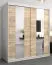 180 cm de large Armoire à portes coulissantes avec 10 casiers et 2 portes | Couleur: Chêne Sonoma  / Blanc | Laminée Abbildung