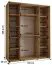 Armoire Mina avec portes coulissantes en blanc/chêne, anti-poussière, peu encombrante, beaucoup d'espace de rangement, 235,2 x 190 x 60 cm, robuste, aspect moderne