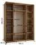 Armoire Mina avec portes coulissantes en blanc/chêne, anti-poussière, peu encombrante, beaucoup d'espace de rangement, 235,2 x 190 x 60 cm, robuste, aspect moderne