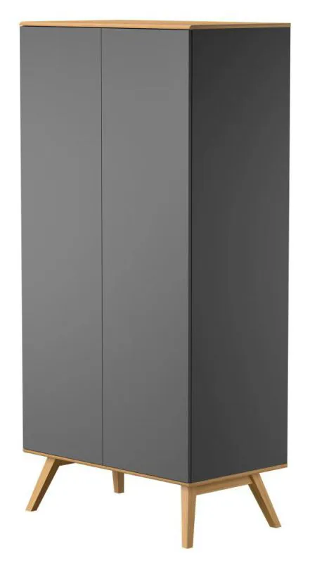 Chambre de bébé - Armoire, Couleur: Gris / Chêne - Dimensions: 208 x 100 x 58 cm (H x L x P) Abbildung