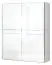 Armoire à portes coulissantes / armoire Siumu 05, couleur : blanc / blanc brillant - 224 x 182 x 61 cm (H x L x P)