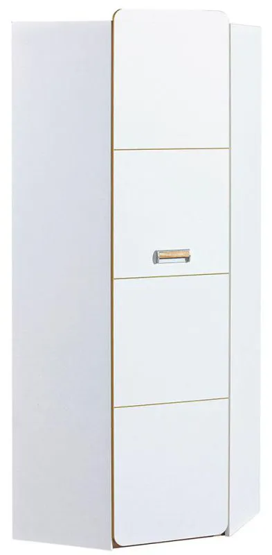 Chambre d'adolescent -Armoire d'angle, Couleur: Frêne / Blanc - Dimensions: 188 x 71 x 71 cm (H x L x P) Abbildung