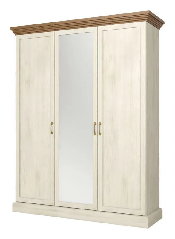 Armoire avec mirroir, Couleur: Pin Blanc / Brun - 197 x 157 x 60 cm (H x L x P) Abbildung