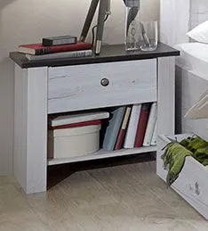 Tables de chevet Alakoss 02, lot de 2 | Blanc / Gris | 40 x 52 x 38 cm | Design moderne et fonctionnel
