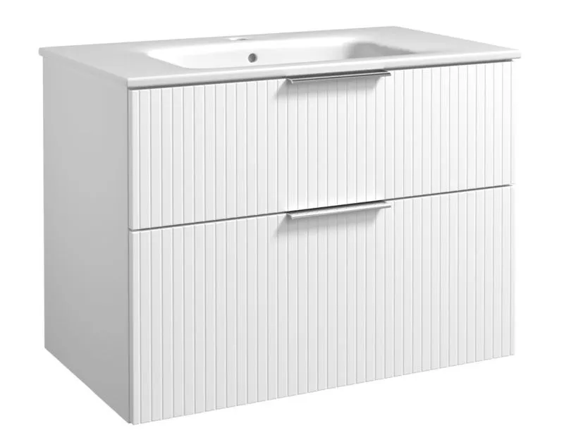 Meuble sous vasque Bilaspur 03, Couleur : Blanc mat - Dimensions : 62 x 81 x 46 cm (h x l x p)