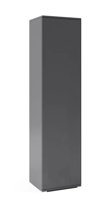 Armoire à portes battantes avec fonction push-to-open Zapopan 40, couleur : graphite, dimensions : 185 x 45 x 40 cm, un compartiment, une tringle à vêtements coulissante, bonne finition