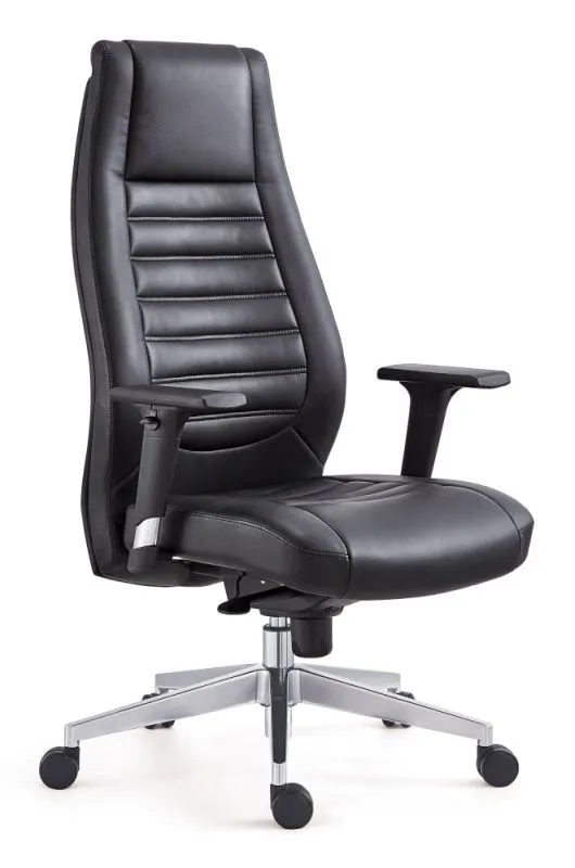 Chaise de bureau pivotante Tamest 115 | Noir élégant | 116-125 x 64 x 66 cm | Réglable en hauteur et inclinable