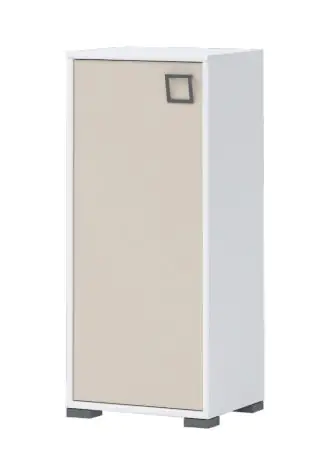 Commode 21, couleur : blanc / crème - Dimensions : 102 x 44 x 37 cm (H x L x P)