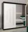 Armoire à portes coulissantes / Penderie avec miroir Tomlis 05B, Couleur : noir / blanc mat - Dimensions : 200 x 200 x 62 cm (h x l x p)