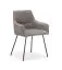 Chaise de salle à manger rembourrée / Couleur : Gris / Noir / Bonne finition / Tissu chenille / Dimensions : 53 x 55 x 82 cm / Pieds antidérapants / Construction robuste