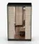 Penderie / Armoire à portes coulissantes / Chêne de Sonoma / Noir / Rudawy 12 / Avec miroir / 2 portes / 200 x 120 x 61 cm / 6 compartiments / Barre de penderie