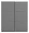 Armoire à portes coulissantes grises avec une tringle à vêtements Kule 02, Couleur : Gris graphite, six compartiments, dimensions : 210 x 179 x 62,5 cm, design moderne