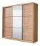 Armoire à portes coulissantes 3 vantaux Panevo 06 | 1 porte miroir | Chêne Artisan | 215,5 x 242 x 60 cm | 11 compartiments