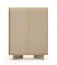 Commode / Couleur : Bolivar Naturel / Cappuccino / 2 portes battantes / 6 compartiments / Fonction push-to-open / Éclairage LED inclus / 104 x 40 x 139 cm / Commode