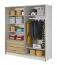 Armoire de toilette avec six compartiments et deux tiroirs Kirkdale 03, Couleur : Blanc / Chêne Artisan - Dimensions : 214 x 204 x 62 cm (H x L x P)