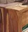 Table de chevet rustique en bois massif Sheesham | 40 x 40 x 30 cm | 1 tiroir & niche | Finition bois et chrome