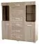 Vitrine Kikori 05, couleur : chêne Sonoma - Dimensions : 135 x 125 x 40 cm (H x L x P)
