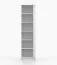 Bibliothèque de 50 cm de large / étagère ouverte / Blanc mat / Smolikas 01 / 6 compartiments / 192 x 50 x 40 cm / Porte battante / 3 tiroirs / Enfants / Jeunes
