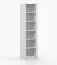 Bibliothèque de 50 cm de large / étagère ouverte / Blanc mat / Smolikas 01 / 6 compartiments / 192 x 50 x 40 cm / Porte battante / 3 tiroirs / Enfants / Jeunes
