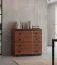 Commode Mojokerto 01 | Noyer & Noir | 85 x 90 x 39 cm | 4 tiroirs | Style moderne