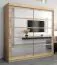 Armoire à portes coulissantes / Penderie Aizkorri 05B avec miroir, Couleur : Chêne de Sonoma - Dimensions : 200 x 200 x 62 cm (H x L x P)