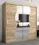 Armoire à portes coulissantes / Penderie Robinyera 05 avec miroir, Couleur : Chêne de Sonoma - Dimensions : 200 x 200 x 62 cm ( H x L x P)