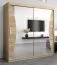 200 cm de large Armoire à portes coulissantes avec 10 casiers et 2 portes | Couleur: Chêne Sonoma | Laminée Abbildung