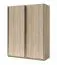 180 cm de large Armoire à portes coulissantes avec 2 portes | 5 casiers | tringle à vêtements | Couleur: Chêne Abbildung