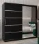 200 cm de large Armoire à portes coulissantes avec 2 portes | 10 casiers | 2 tringles à vêtements | Couleur: Noir Abbildung
