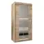 Armoire à portes coulissantes / Penderie avec miroir Tomlis 01A , Couleur : Chêne de Sonoma - Dimensions : 200 x 100 x 62 cm (H x L x P)