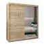 Armoire à portes coulissantes / Penderie avec miroir Tomlis 04B, Couleur : Chêne de Sonoma - Dimensions : 200 x 180 x 62 cm (H x L x P)