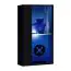 Vitrine suspendue noire Möllen 10, Couleur : Noir - dimensions : 60 x 30 x 25 cm (h x l x p), avec éclairage LED bleu