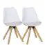 Chaise set de 2 dans le style scandinave, Couleur : Blanc / Chêne, avec des couleurs sympathiques et du bois clair