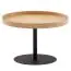 Table de salon ronde, Couleur : Chêne - dimensions : 61 x 61 x 40 cm (L x P x H) en placage chêne