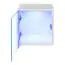 Vitrine suspendue sobre avec éclairage LED bleu Möllen 13, Couleur : Blanc - dimensions : 30 x 30 x 25 cm (h x l x p), avec fonction push-to-open