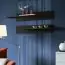 Elégant mur de salon Hompland 79, Couleur : Blanc / Noir - dimensions : 170 x 160 x 40 cm (h x l x p), avec éclairage LED bleu