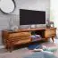 Grand meuble TV en bois massif de Sheesham, couleur : Sheesham - Dimensions : 41 x 145 x 42 cm (H x L x P), fabriqué à la main