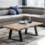 Table de salon avec plateau naturel, Couleur : Acacia / Noir - Dimensions : 40 x 60 x 115 cm (h x l x p), avec pieds métalliques robustes