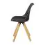 Chaise rembourrée set de 2 dans le style scandinave, Couleur : Noir / chêne, pieds de chaise en hévéa massif