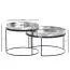 Set de 2 tables de salon, Couleur : Argent / Noir - dimensions : 56 x 56 x 33 cm et 46 x 46 x 41 cm (L x P x H) avec plateau amovible