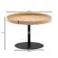 Table de salon ronde, Couleur : Chêne - dimensions : 61 x 61 x 40 cm (L x P x H) en placage chêne